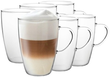 Duże szklanki żarodporne do herbaty i kawy Termisil 350 ml komplet 6 sztuk