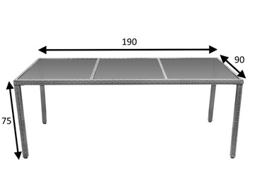 САДОВАЯ МЕБЕЛЬ ГАВАЙСКИЙ СТОЛ + СТЕКЛЯННАЯ СТОЛЕШНЯ НА 8 ЧЕЛОВЕК