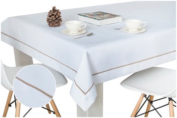 Elegancki DUŻY prosty OBRUS BIAŁY gładki 130x170