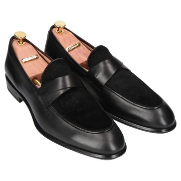 Czarne loafersy William - Gold Collection 40
