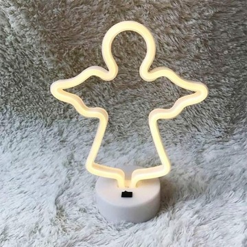 НЕОНОВЫЙ СВЕТОДИОДНЫЙ ДЕКОРАТИВНЫЙ ОРНАМЕНТ С АНГЕЛОМ многоцветный USB/батарейки