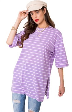 Koszulka PASKI tunika BLUZKA T-SHIRT F29 liliowa S