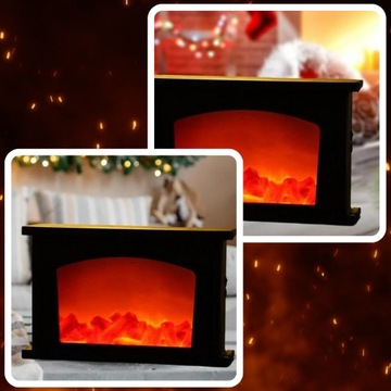 СВЕТОДИОДНЫЙ ФОНАРЬ ДЛЯ КАМИНА С ОГОНЕМ 3D ЛАМПА С ДВИЖУЩИМСЯ ПЛАМЯ УКРАШЕНИЕ зима 28см
