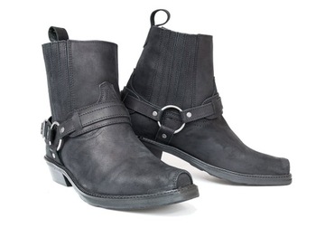 SKÓRZANE BUTY MOTOCYKLOWE KOWBOJKI MATOWE r 40 HIT