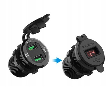 Гнездо прикуривателя 2xUSB MC3084G Quick Charge 3.0