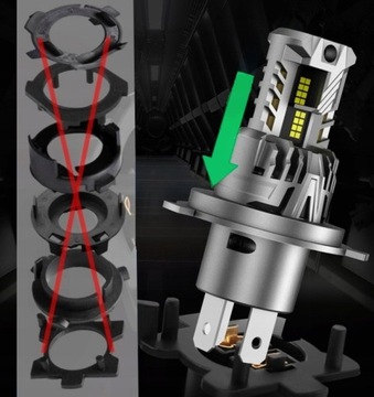 H4 СВЕТОДИОДНАЯ ЛАМПА CANBUS 1 ДО 1 МОЩНЫЙ БЕЛЫЙ СВЕТ 6500K 10000LM 1 ШТ.