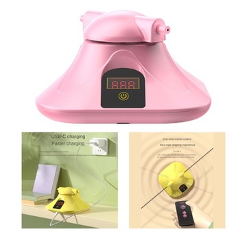 Беспроводная электрическая скакалка розового цвета.