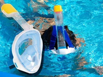МАСКА ДЛЯ ПЛАВАНИЯ, ПОЛНАЯ, СКЛАДНАЯ, S/M, СИНЯЯ