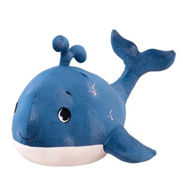 MASKOTKA PLUSZAK PODUSZKA PRZYTULANKA WIELORYB NIEBIESKI 30 cm