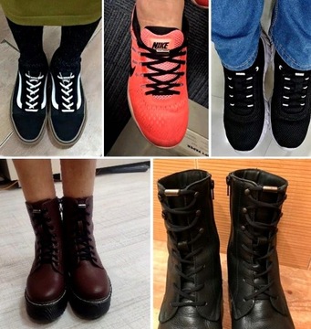 Sznurówki bez wiązania dla dorosłych dzieci kolory płaskie bez wiązania