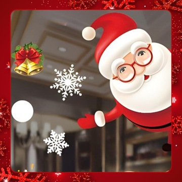 РОЖДЕСТВЕНСКИЕ НАКЛЕЙКИ НА ОКОННОЕ СТЕКЛО РОЖДЕСТВЕНСКИЕ УКРАШЕНИЯ СНЕЖИНКИ ПОДАРОК ​​САНТА-КЛАУСУ