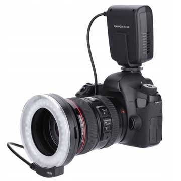 ZESTAW BŁYSKOWY PIERŚCIENIOWY DO FOTOGRAFII MAKRO MEIKE FC-100