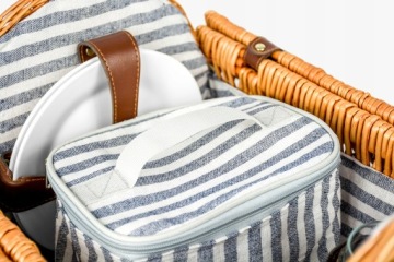 ПЛЕТЕНАЯ КОРЗИНКА ДЛЯ ПИКНИКА В ПОДАРОК ​​НА ПЛЕЧЕ, ЭЛЕГАНТНЫЙ НИКОЛАЙ-ЮБИЛЕЙ