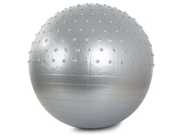 PIŁKA 2w1 JEŻYK srebrna fitness+pompka ZWY