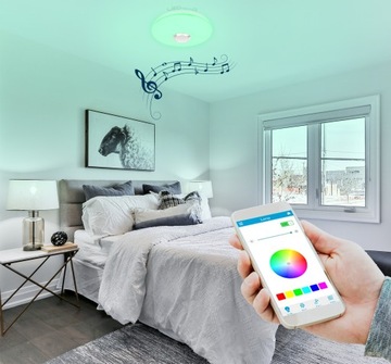 Светодиодный потолочный светильник RGB Colorful Bluetooth SPEAKER 40 Вт + приложение SMART с дистанционным управлением