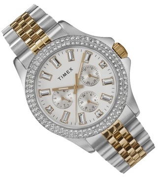 Klasyczny zegarek damski na bransolecie Timex TW2V79500 BiColor +GRAWER