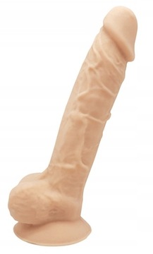 Realistyczny penis dildo z jądrami i przyssawką - 19 cm x 3,1 cm