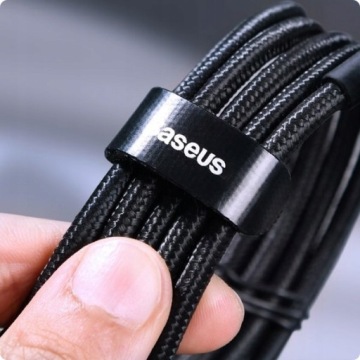 Нейлоновый прочный кабель USB-C PD кабель 100Вт 20В 5А 2м черный
