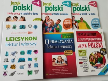 JĘZYK POLSKI 4-6 Karty Pracy Leksykon Opracowania Repetytorium x6 naukaGREG