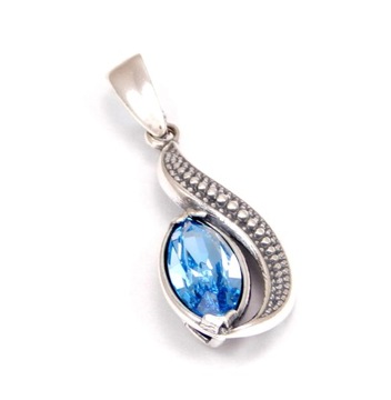 Wisior niebieski kryształ Swarovskiego Aquamarine