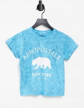 AEROPOSTALE T-SHIRT NIEBIESKI PRINT 34 XS AAM