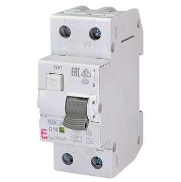 Wyłącznik różnicowoprądowy KZS-2M AC C16/0.03 ETI