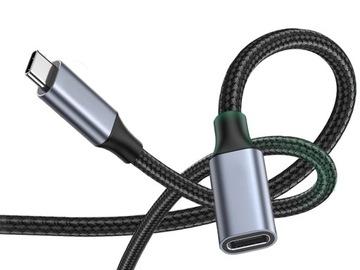 KABEL PRZEDŁUŻACZ PRZEDŁUŻKA USB-C ADAPTER OPLOT PRZEDŁUŻAJĄCY PRZEWÓD 2m