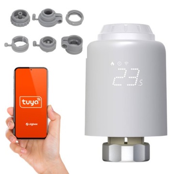 Inteligentny Zawór Głowica Grzejnikowa Termostat TRV Smart Home Tuya Zigbee