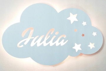 Светодиодный светильник «Ночное облако» на батарейках с именем