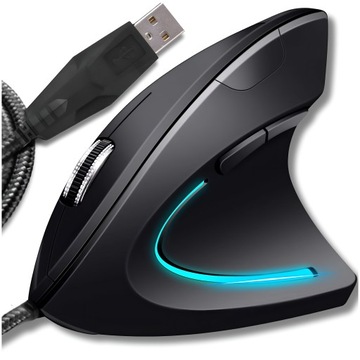 MYSZKA PIONOWA PRZEWODOWA USB WERTYKALNA CICHA DO KOMPUTERA LAPTOPA 3200DPI