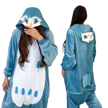 Piżama Onesie Kigurumi Kostium Przebranie Sowa S: 145-155cm