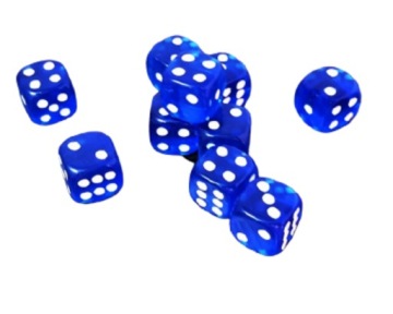 Кости для настольных игр 1,8 см, синие 1 шт.