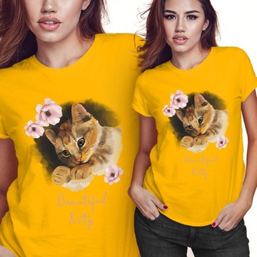 KOSZULKA DAMSKA KOBIECA T-SHIRT KOT KOTKI KITTY 2XL PREZENT JAKOŚĆ