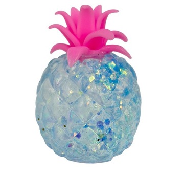 Gniotek antystresowy żelowy z brokatem brokatowy ANANAS kolorowy mix