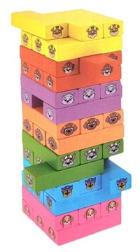 KOLOROWA WIEŻA KLOCKI DREWNIAN PSI PATROL ROZWIJA ZMYSŁ LOGICZNEGO MYŚLENIA