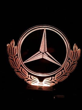 Светодиодный RGB зеркал Mercedes логотип для кабины