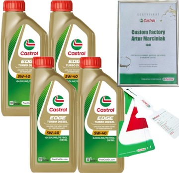 CASTROL EDGE TURBO DIESEL 5W40 4L RN0700 RN0710 VW 505 00 + ZAWIESZKA