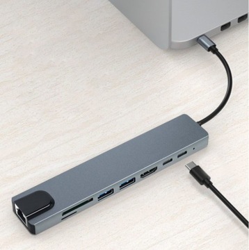 АДАПТЕР-ХАБ 9-в-1 USB-C HDMI RJ45 Ethernet SD Mac M1