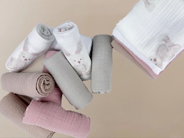 Подгузники Plumeri Muslin, набор из 10 цветов, 30х30 см.