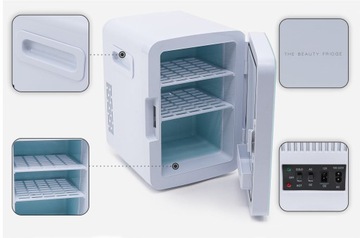 LODÓWKA KOSMETYCZNA 10L 12V Z FUNKCJĄ GRZANIA DO 50-65°C BIAŁA