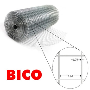 Siatka hodowlana kwadratowa ocynk. 1.0m/25m oczko 12.7x12.7 drut 0.70mm