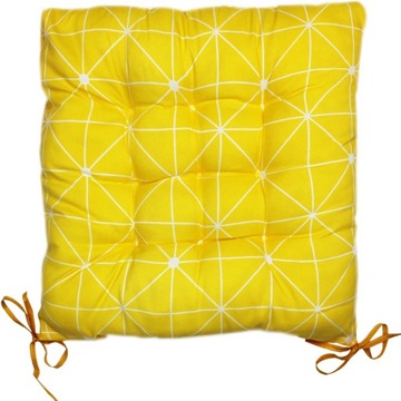 ПОДУШКА НА ТАБУРЮТ, СТЕГАНЫЙ САДОВЫЙ СТУЛ, ЗАВЯЗАННЫЙ РЕМНЯМИ, 40х40 СМ