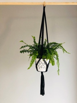 Макрам висит цветущий клетку с боховой струной для цветов