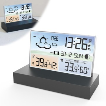 Bezdrátová Meteorologická Stanice LCD, Barevný Displej, Teploměr, Hodiny