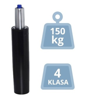 Siłownik podnośnik amortyzator krzesła fotela 195 CZARNY DO 150KG 4 KLASA