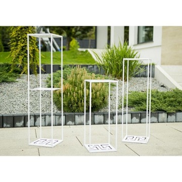 Подставка для цветов массивная, металлическая подставка, 100 см, белый лофт