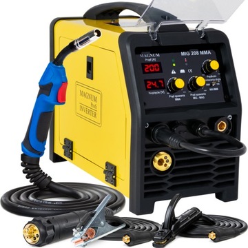SPAWARKA INWERTOROWA INWERTER MAGNUM MIG 208 MMA TIG 230V 200A IGBT ALU