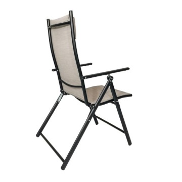 ПРОЧНЫЙ СКЛАДНОЙ РЕГУЛИРУЕМЫЙ САДОВЫЙ СТУЛ ТЕРРАСА БАЛКОН БОРНЕО ПРО БЕЖЕВЫЙ