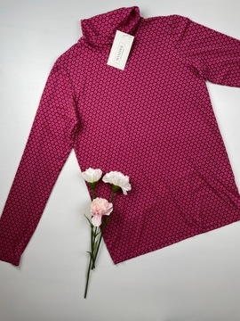 Golf damski różowy wzorzysty w kwiatuszki z rayonem UNIQLO r. S/M