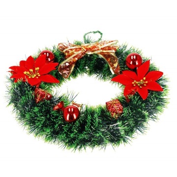 РОЖДЕСТВЕНСКИЙ ВЕНОК, ДВЕРНОЙ ВЕНОК КРЕМ, 35см, БОЛЬШОЙ